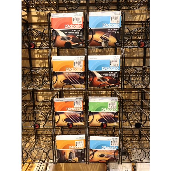 LOT OF 20 ASSORTED D'ADDARIO ACOUSTIC GUITAR STRINGS