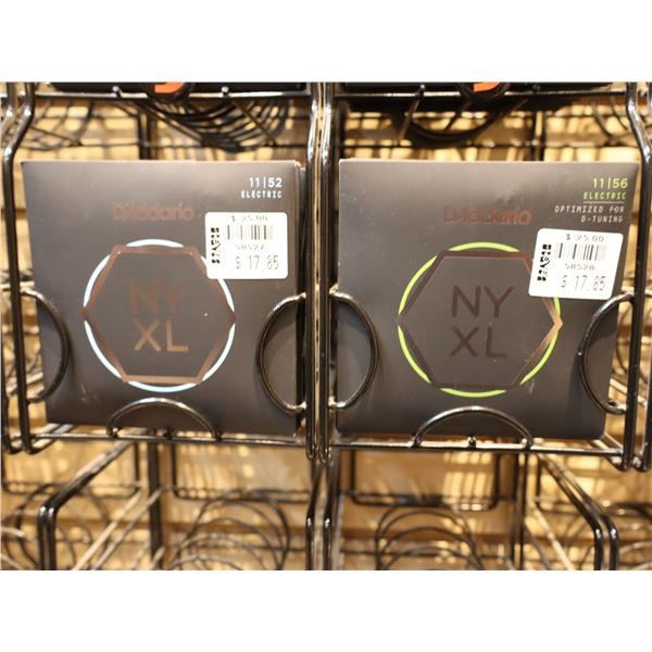 LOT OF 16 ASSORTED D'ADDARIO NY XL ELECTRIC GUITAR STRINGS (11/52-11/56)