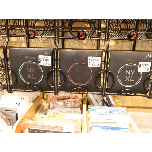 LOT OF 10 ASSORTED D'ADDARIO NY XL ELECTRIC GUITAR STRINGS
