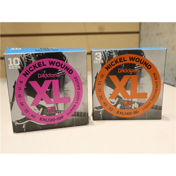 LOT OF 13 ASSORTED D'ADDARIO XL ELECTRIC GUITAR STRINGS