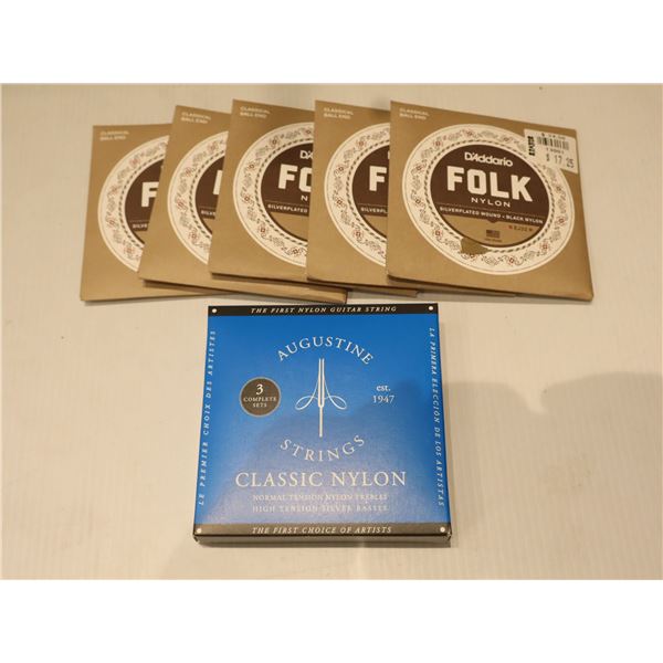 LOT OF 8 ASSORTED CLASICAL GUITAR STRINGS
