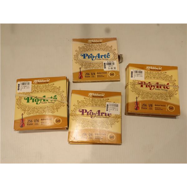 LOT OF 9 ASSORTED D'ADDARIO PRO-ARTE VIOLIN STRINGS
