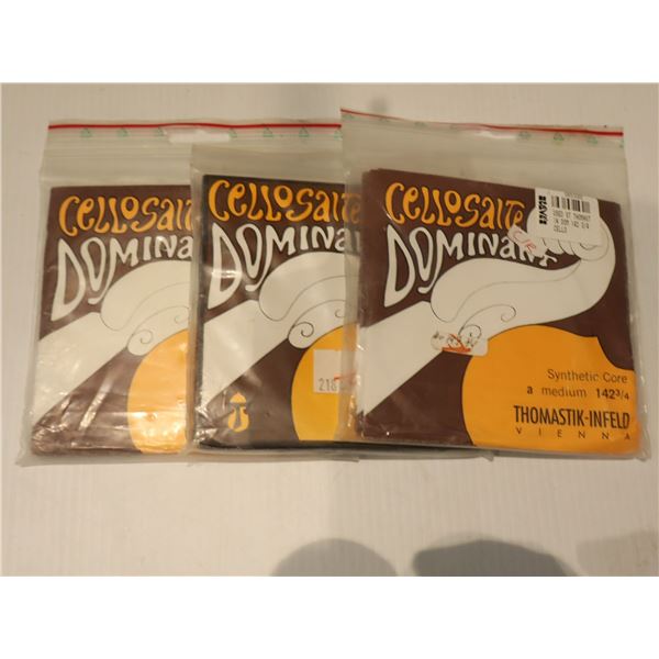 LOT OF 3 ASSORTED CELLO STRINGS