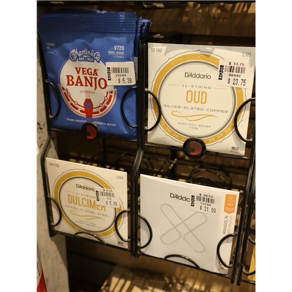 LOT OF 10 ASSORTED STRING PACKS (DULCIMER-BANJO-OUD-MANDOLIN