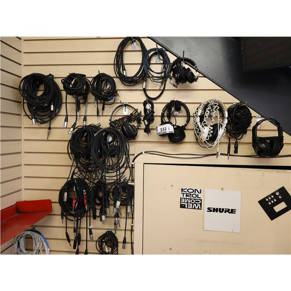 LOT OF ASSORTED CABLES AND EARPHONES