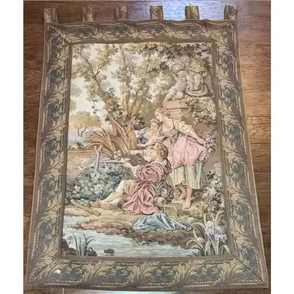 European Style Woven Wall Tapestry with Romantic Scene