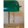 Image 4 : Brass Bankers Lamp with Green Glass Shade, Tested and Working