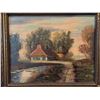 Image 2 : Framed Oil Painting Of Cottage Scene On Canvas