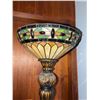 Image 2 : Stained Glass Torchiere Floor Lamp, Tested and Working