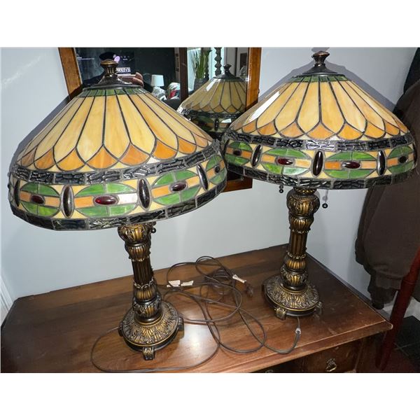 Stained Glass Table Lamps with Small Dent