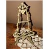 Image 4 : Framed Paintings, Brass Easel Stand, and Crocheted Doily