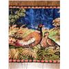 Image 4 : Rectangular Tapestry Rug with Pheasant Scene and Fringe