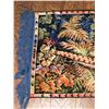 Image 5 : Rectangular Tapestry Rug with Pheasant Scene and Fringe