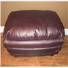 Image 1 : Brown Leather Upholstered Ottoman With Nailhead Trim