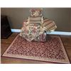 Image 1 : Bedroom Set with Bedskirt, Pillows, Shams, Comforter, Rug, and Storage Ottoman