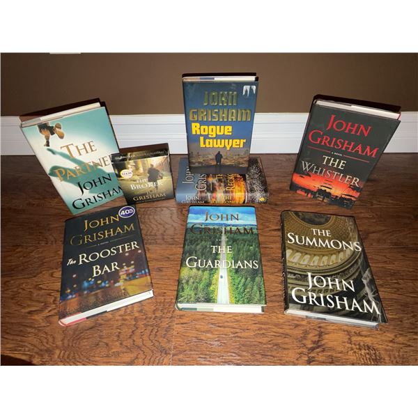 8 John Grisham Hardcover Novels with Audiobook