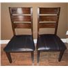 Image 1 : Wood Dining Chairs with Black Vinyl Seats