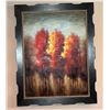 Image 1 : Framed Oil Painting of Autumn Trees on Canvas