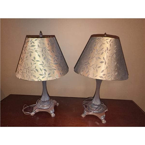 Table Lamps with Patterned Shades, Tested and Working