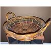 Image 5 : Wicker Basket With Ceramic Turtle Box, Blue Vase, and Bookends