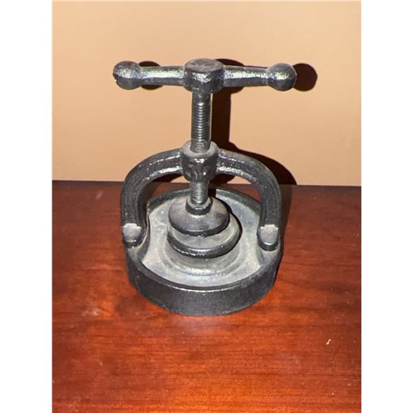 Cast Iron Book or Herb Press with Screw Mechanism