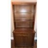 Image 1 : Wood Cabinet with Shelves and Lower Storage on Casters