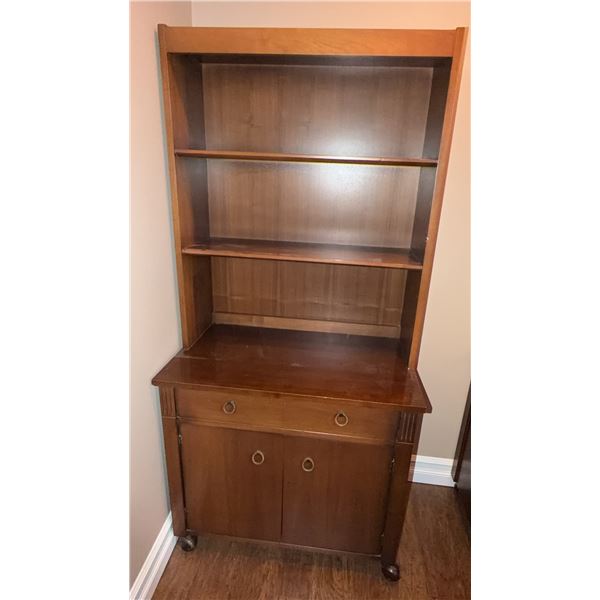 Wooden Hutch with Shelves and Cabinet Storage