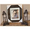 Image 1 : Ornate Cast Metal Easels With 11x14 Inch Picture Frame