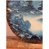 Image 2 : Blue Toned Landscape Painting on Wood Slab