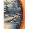 Image 4 : Blue Toned Landscape Painting on Wood Slab