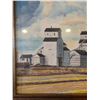 Image 4 : Framed Prairie Grain Elevator Watercolour Painting