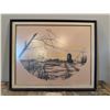 Image 1 : Framed Rural Landscape Print with Mat and Wood Frame
