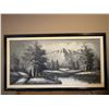 Image 1 : E. Hunter Monochrome Mountain Landscape Oil Painting