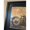 Image 3 : Framed Motorcycle Print with Route 66 Map Background