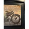 Image 4 : Framed Motorcycle Print with Route 66 Map Background