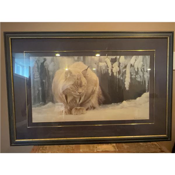Robert Bateman 1987 Framed Lynx Wildlife Print