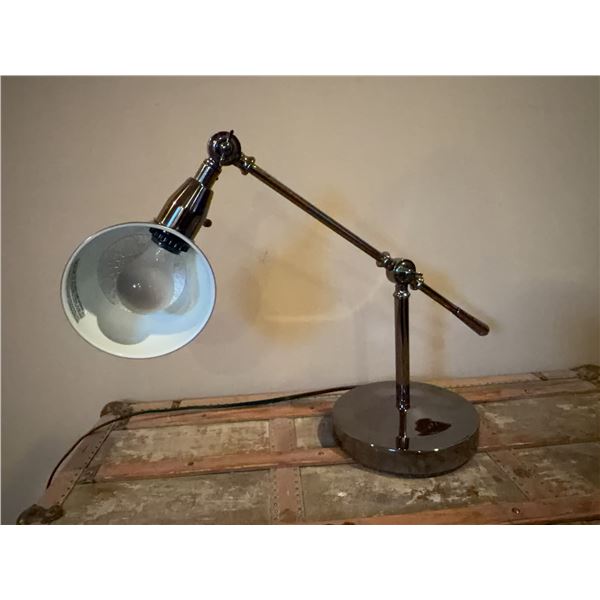Chrome Adjustable Desk Lamp With Round Base