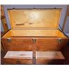 Image 1 : Wooden Storage Chest with Brass Hardware and Drawers