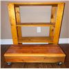 Image 1 : Two Solid Wood Utility Shelves, One with Casters