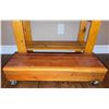 Image 2 : Two Solid Wood Utility Shelves, One with Casters