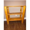 Image 3 : Two Solid Wood Utility Shelves, One with Casters
