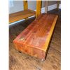 Image 4 : Two Solid Wood Utility Shelves, One with Casters