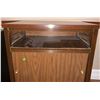 Image 3 : Mid-Century Wood Veneer Record Cabinet with Sliding Doors