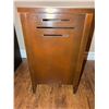 Image 4 : Mid-Century Wood Veneer Record Cabinet with Sliding Doors