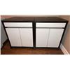 Image 1 : Two-Tone Wood Cabinets with Drawers and Doors