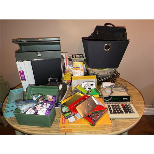 Office Supplies Lot With Sharp EL-1197P Calculator
