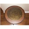 Image 2 : Round Metal and Wood Accent Table with Scroll Legs
