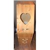 Image 1 : Wooden Storage Bin With Heart Cutout and Two Drawers