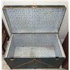 Image 4 : Green and Black Steamer Trunk with Brass Hardware