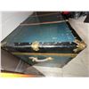 Image 5 : Green and Black Steamer Trunk with Brass Hardware